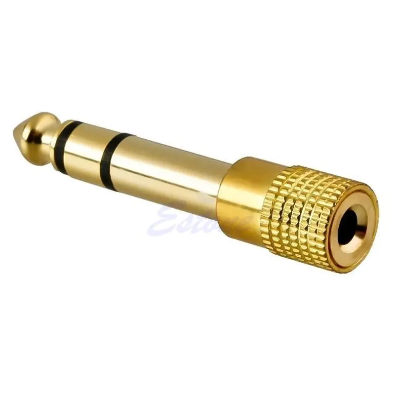 

Gold Audio Female 6.3mm 1/4" Male to 3.5mm 1/8" Stereo Plug Adapter Converter Retailsale