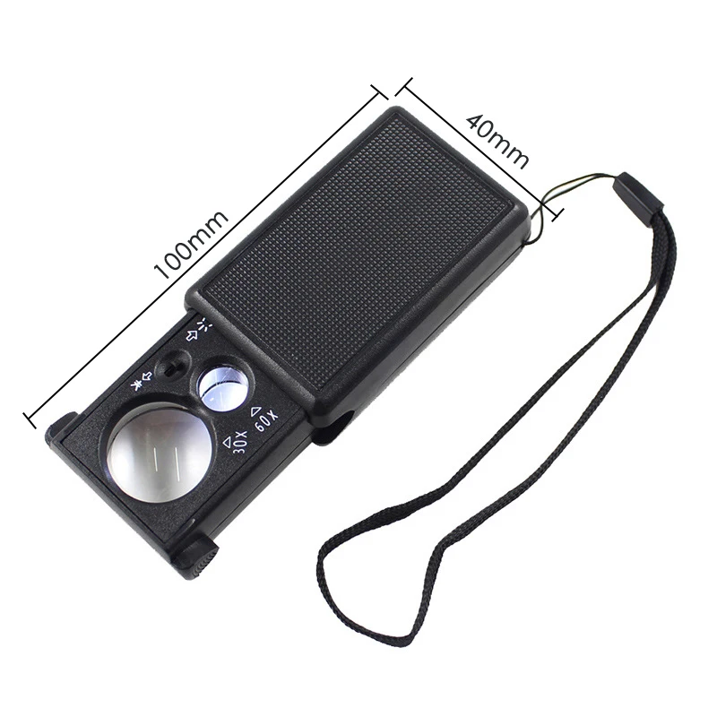 Увеличительное стекло для ювелирных изделий с подсветкой лупа со светодиодной и