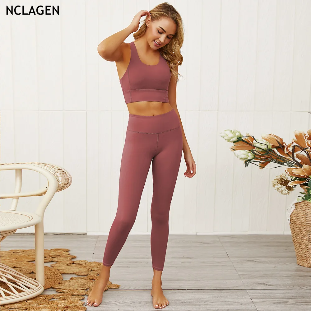 Комплекты для йоги женская спортивная одежда спортивные костюмы из 2 предметов