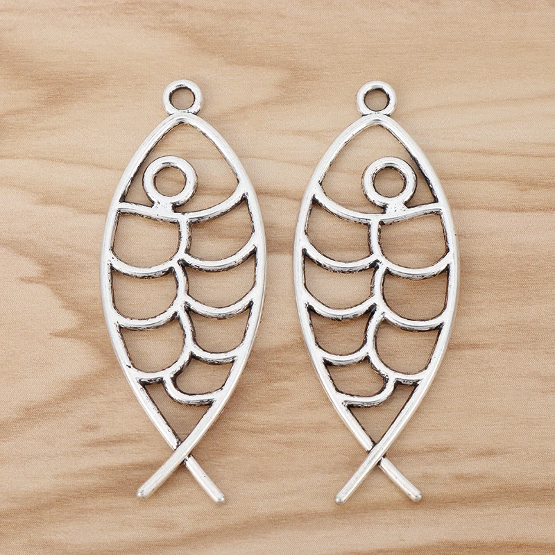 10 штук Большой Шарм подвески в форме рыбы Иисуса для ювелирных изделий