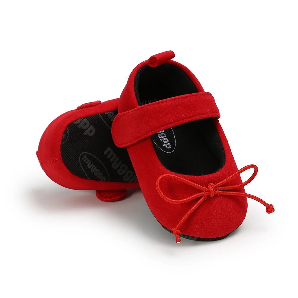 

Обувь для маленьких девочек с бантом, нескользящая обувь на мягкой подошве с крючком для малышей, младенцев, девочек, детей от 0 до 18 месяцев, ...