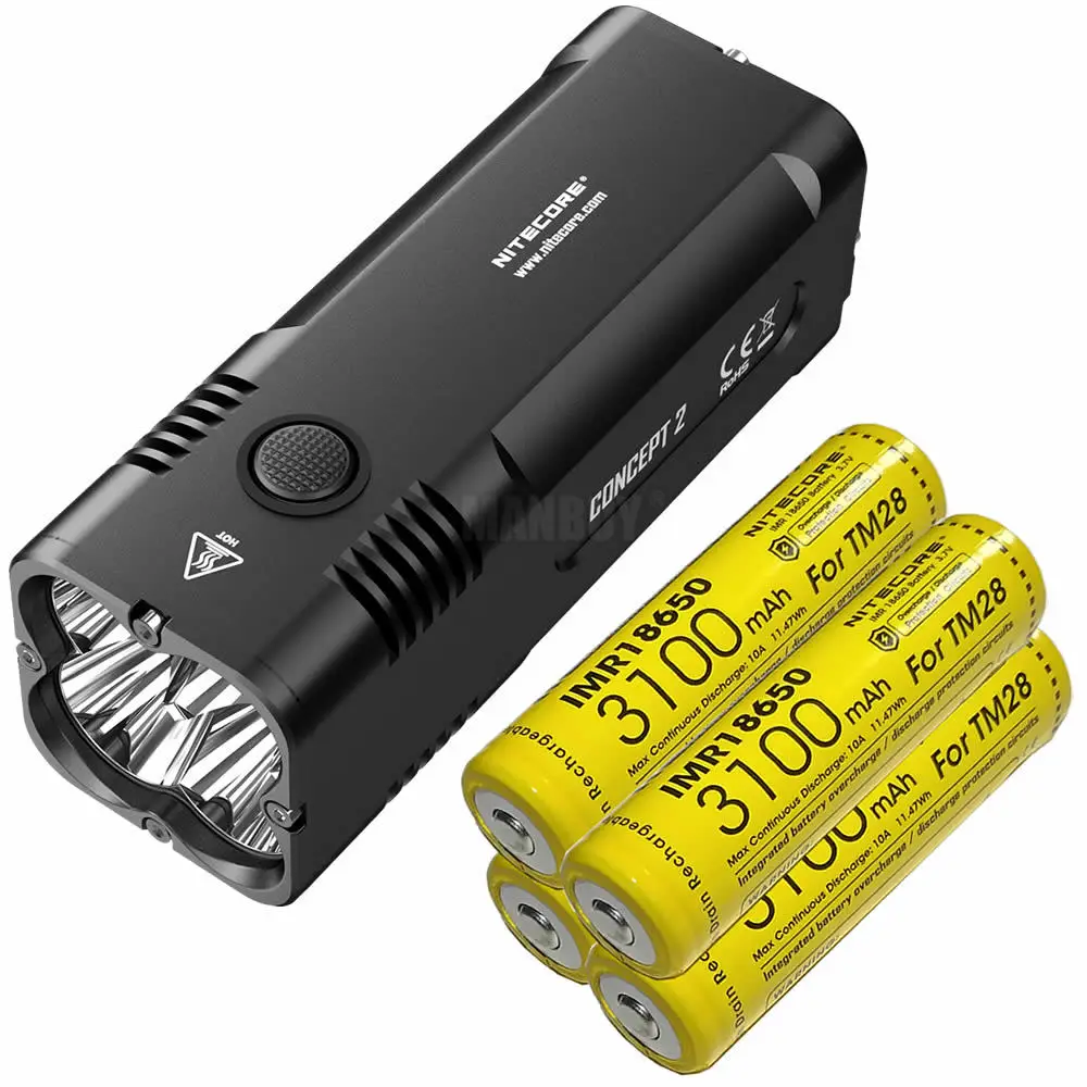 Бесплатная доставка 2020 новый NITECORE C2 6500LM 4 X CREE XHP35 HD Перезаряжаемые на открытом