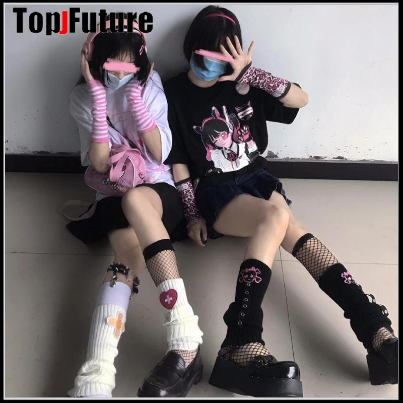 Женские длинные носки в стиле панк вязаные уличные эластичные гетры до колена с