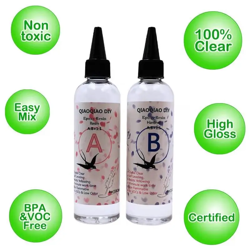 1:1AB эпоксидная смола 8 унций быстрого отверждения AB Смола 1:1 набор чистая твердая