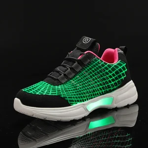 unclejerry luminous sneakers new fiber optic shoes for women men boys girls usb rechargeable shoes for christmas gift free global shipping