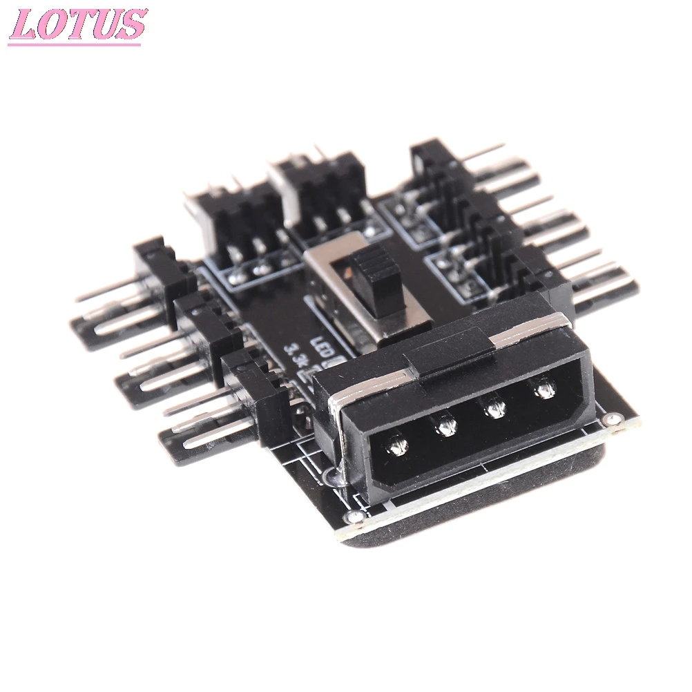 

Компьютер IDE/SATA Molex 1 до 8 многоходовой сплиттер кулер вентилятор охлаждения концентратор 3pin 12V Мощность розетка адаптер PCB 2 уровня Скорость У...