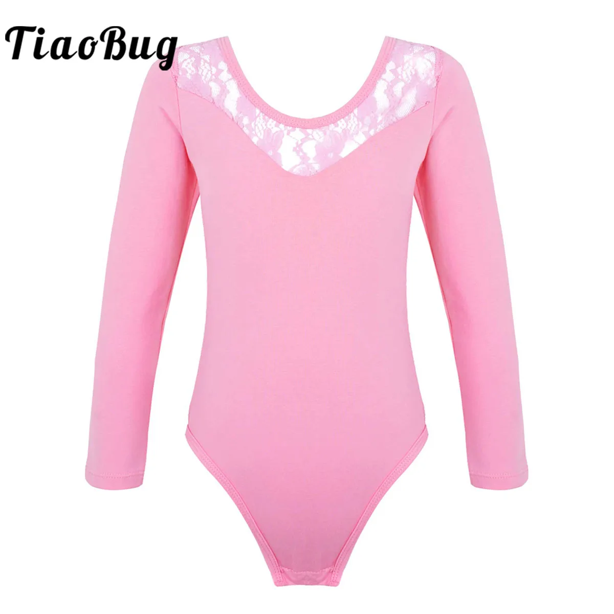 Балетное трико с кружевной спинкой для маленьких девочек детская одежда длинным