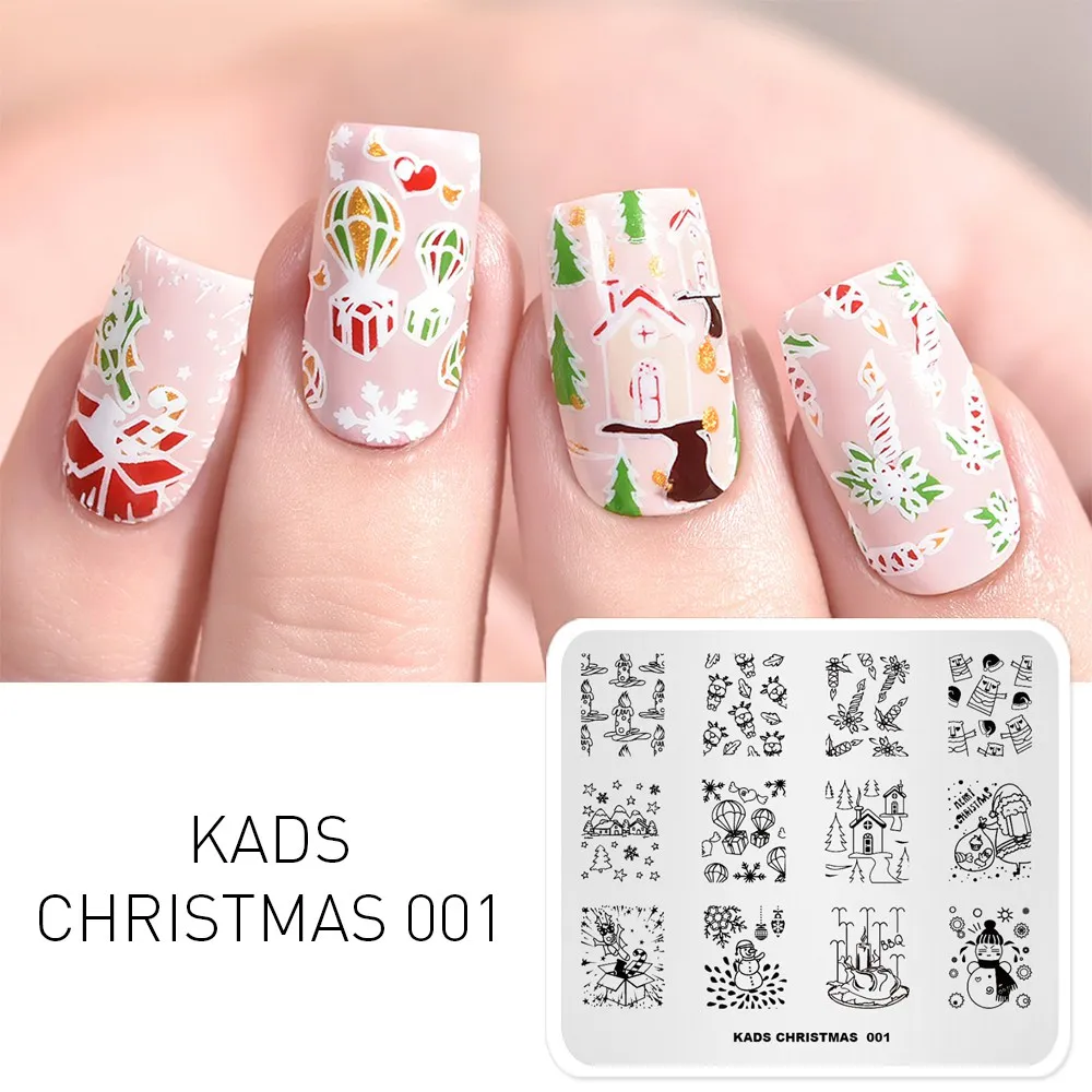 

Nail Art Stamp Plate Christmas Decoration Nail Stamping Template Snowman Gift Elk Pattern Image Stencil Plate DIY Nail Tools