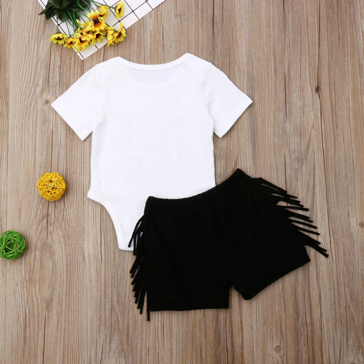 

2020 New 2pcs Newborn Baby Girl Summer Romper Tops+Shorts Pants Outfits Clothes Sunsuit 0-24M