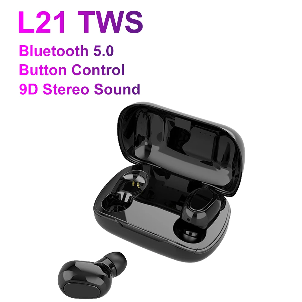 L21 tws B5 TWS Bluetooth 5,0 Беспроводные наушники с сенсорным управлением Водонепроницаемые 9D стерео наушники спортивные Blutooth гарнитура слуховой аппарат - Цвет: L21 tws