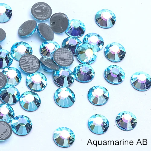 Aquamarine AB SS16 SS20 Блеск стразы Горячая фиксация стразы 1440 шт./упак. кристалл AB Hot Fix стразы одежда свадебное платье E7021 - Цвет: Aquamarine AB