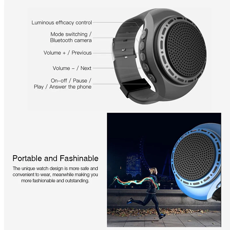 

Sport Watch Speaker Portable Fitness Bluetooth Speaker Waterproof Wearable Speaker for Outdoor Hiking Climbing Sport Watch