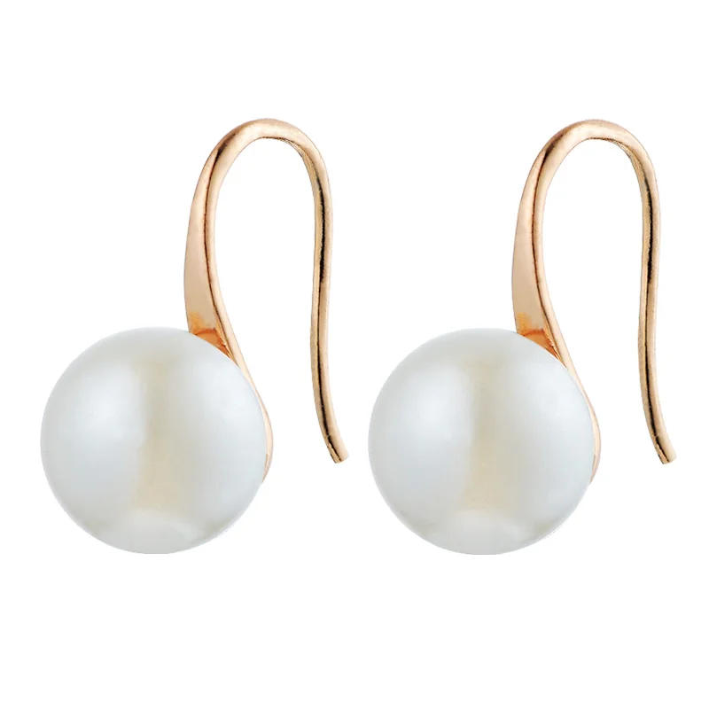 Модные серебряные/золотые черные серьги подвески с искусственным жемчугом для