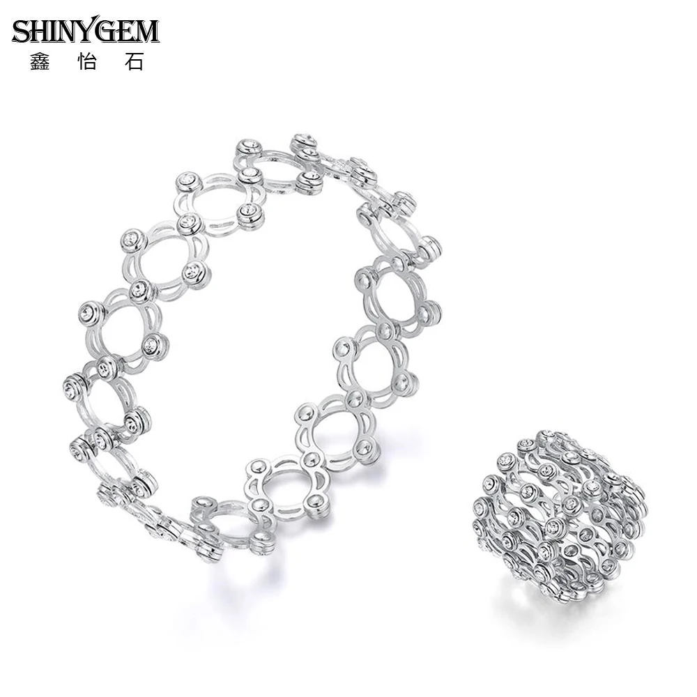 ShinyGem Модные Раздвижные круглые полые кольца из стерлингового серебра 925 пробы