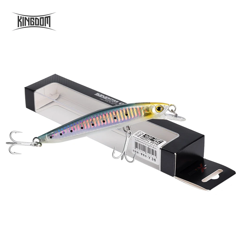 

Kingdom Minnow Fishing Lures Floating Artificial Wobblers Hard Baits 120mm 23g 130mm 30g Depth0.8m Seabass Bait Bass Lure Tackle