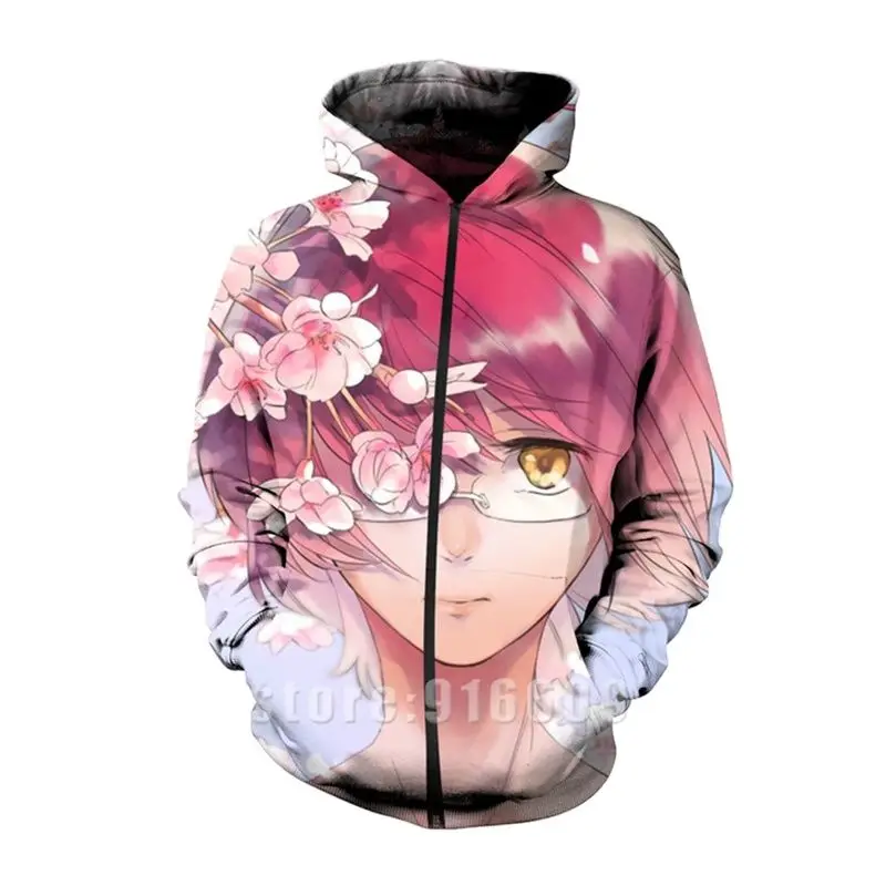 Толстовка мужская с длинным рукавом свитшот 3D принтом аниме худи на молнии в