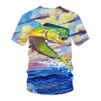 summer fashion fishing t shirt popular high quality shirt 3d dolphin graphic t shirt breathable polyester clothing wholesale