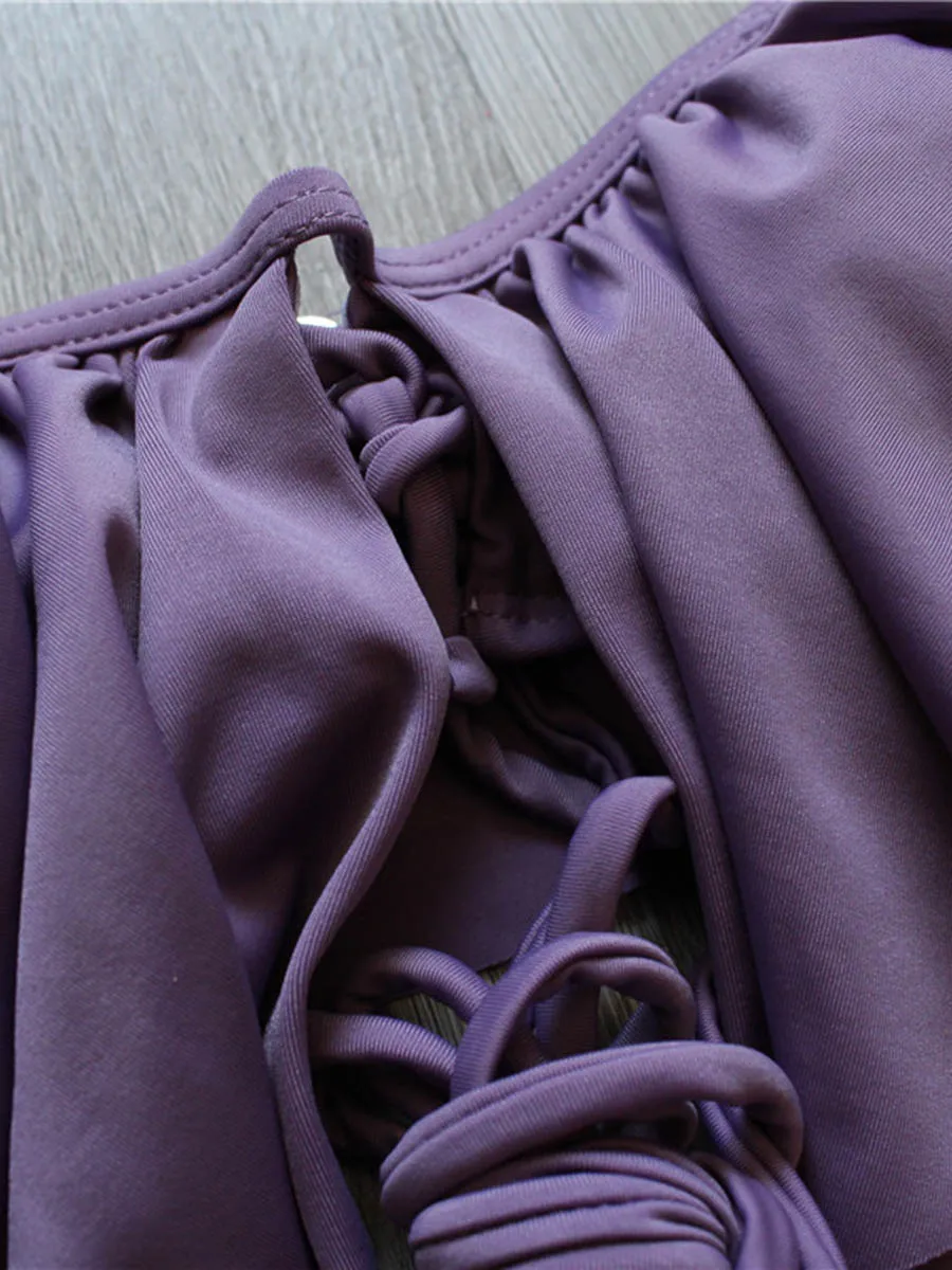 Комплект бикини женский пуш-ап фиолетовый 2021 | Женская одежда