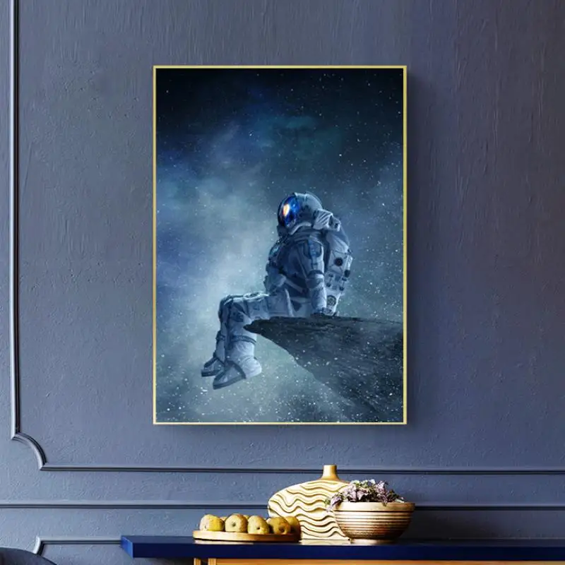 

Starry Astronaut Canvas Painting Simple Bedroom Painting Modern Home Decoration Painting Sofa Background Wall Painting