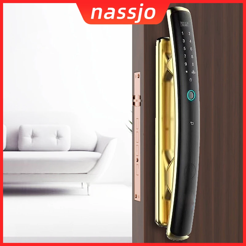 nassjo biometric fingerprint lock security intelligent electronic lock with password rfid unlock keyless lock for home office free global shipping