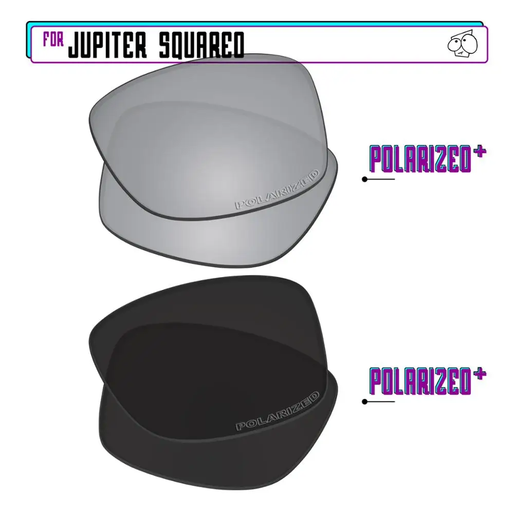 

Поляризованные Сменные линзы EZReplace для квадратных солнцезащитных очков Oakley Jupiter-Blk P Plus-SirP Plus