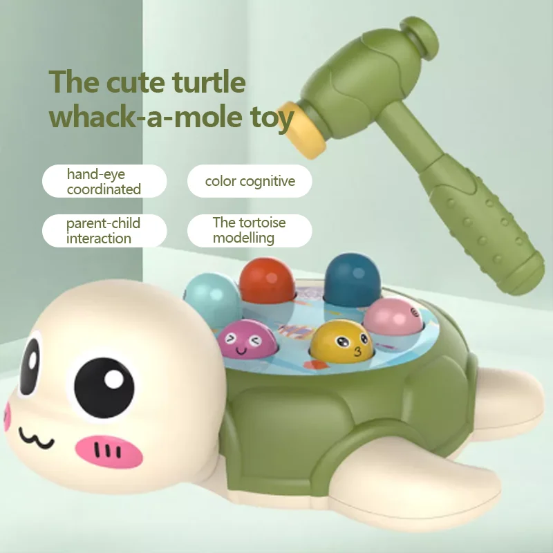 

Children's Large Tortoise Hamster Music Knock Knock Toy Puzzle Early Education Baby Parent-child Interactive Game Machine