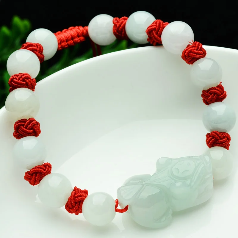 Нефритовый браслет из натурального нефрита A goods плетеный на протяжении этой