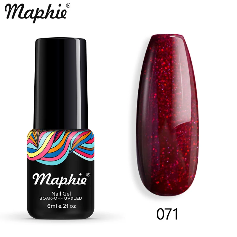 071 Maphie бриллиантовый блеск с ультрафиолетовым свечением Гель-лак для ногтей мерцающий декор с блестками Блестящий лак для ногтей полуперманентный лак Led синий гель для ногтей - Цвет: 071