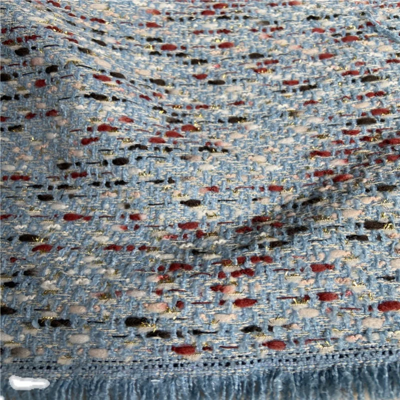 Бесплатная доставка иглопробивной твидовая ткань цвет небесно-синий красочные с