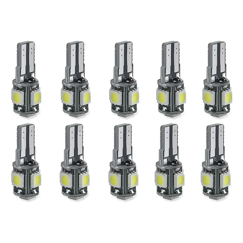 

10pcs LED T10 Canbus 5SMD 5050 W5W 194 168 No error T10 W5W LED canbus free LED Car Light Source wedge side lamp Car accessories