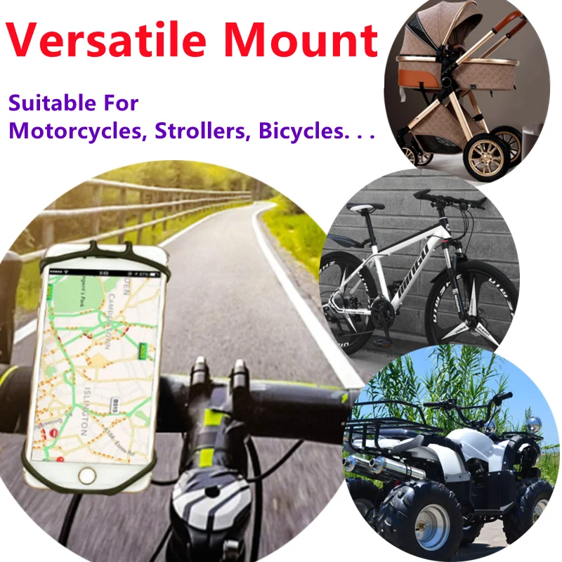 suikuai d1 360 rotatabl silicone phone holder bicycle motorcycle stand anti drop mobile gps bracket for iphone 12 huawei samsung free global shipping
