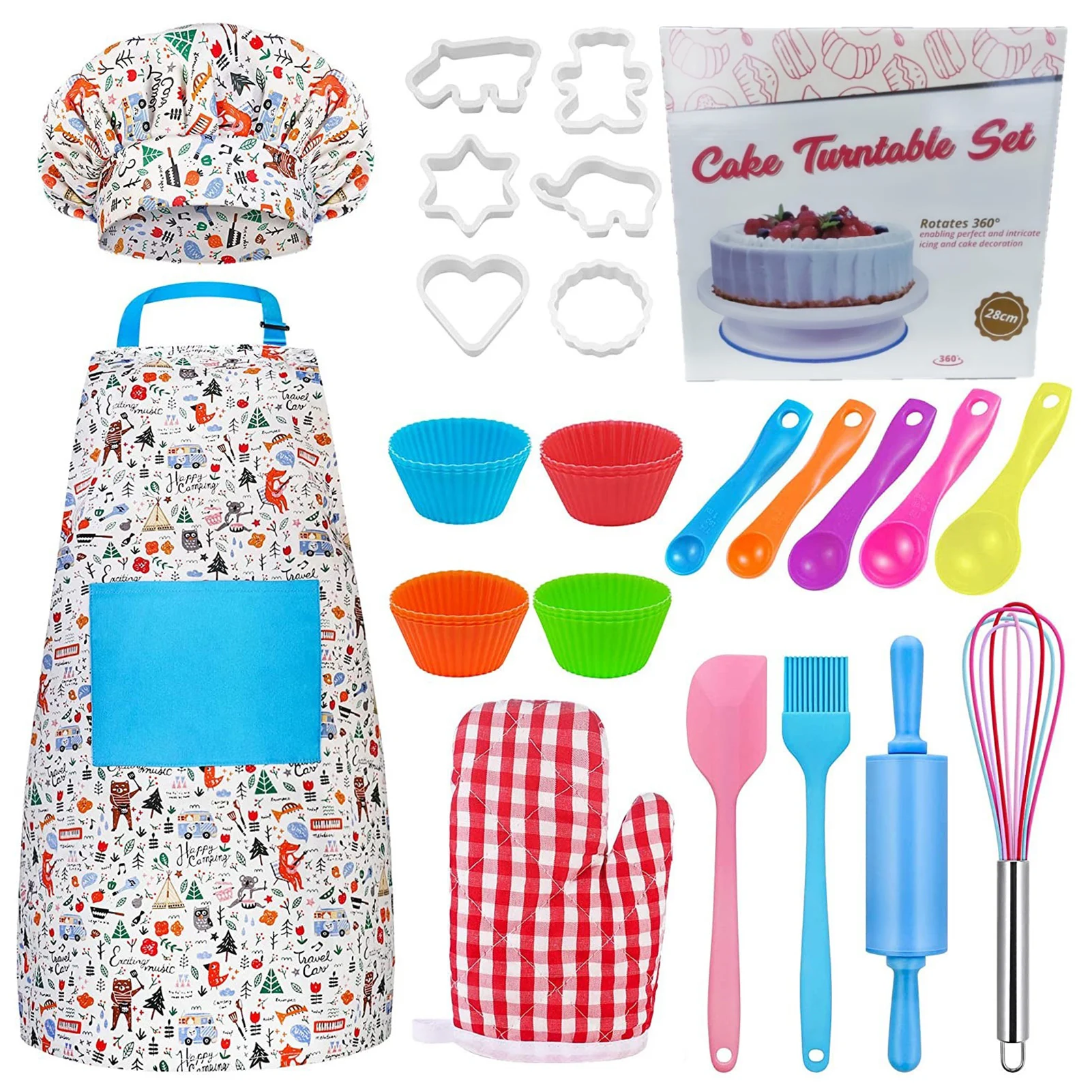 

Children's Baking Tool Set Educational Toys 30pcs Apron Oven Gloves Baby Play House Kitchen Educational Toys