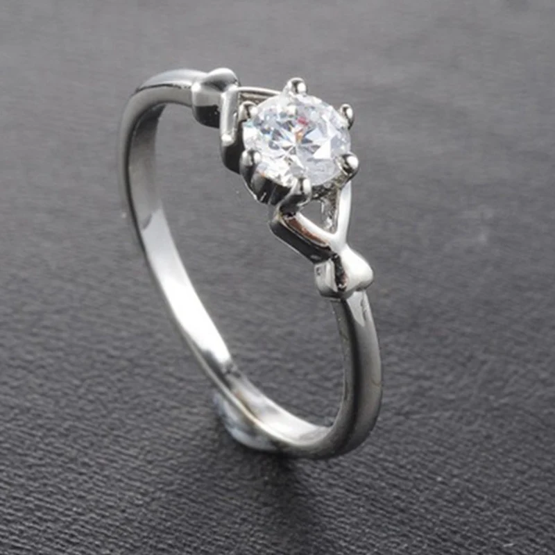 Romantic Wedding Engagement Party Jewelry Rings Simple Fashion Cubic Zirconia Simulation Women Rhodring mens | Украшения и