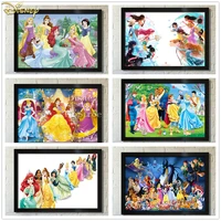 disney princess and prince series 5d diy diamond painting beauty and the beast mosaic square diamond embroidery gift home decor