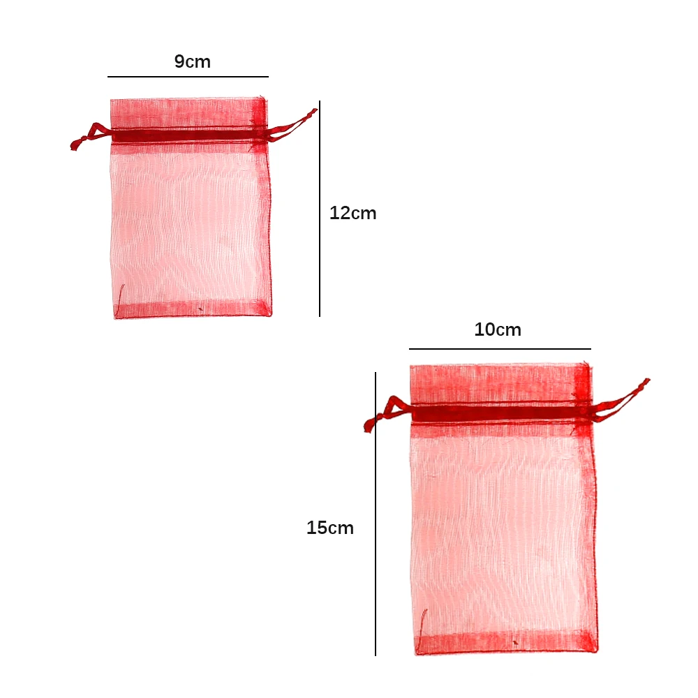 

100pcs Organza Bags Jewelry Packaging Bags Wedding Party Decoration Drawable Bags Gift Pouches Packaging Display Jewelry Pouches