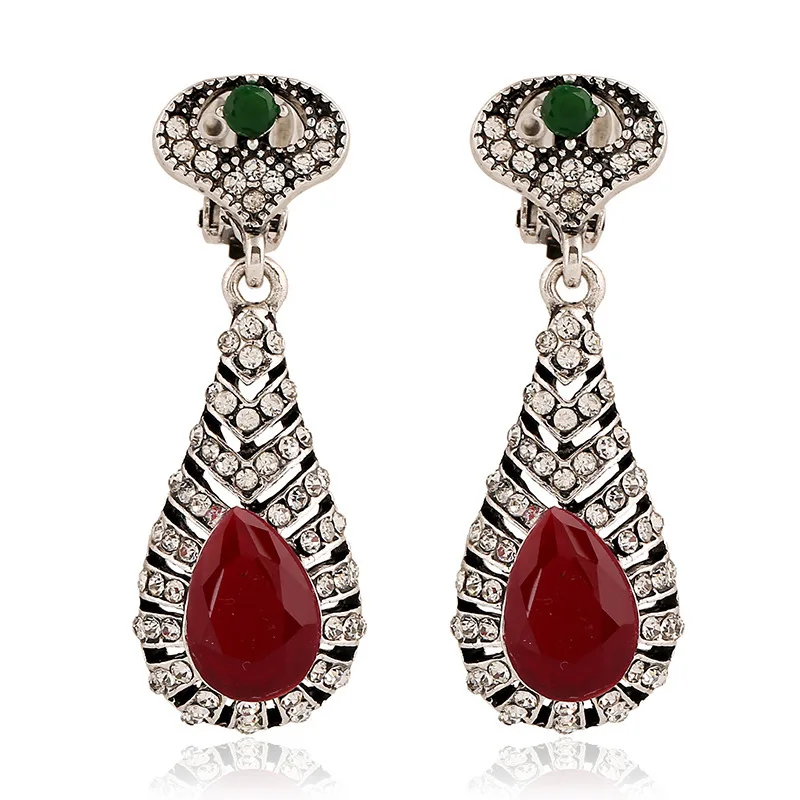 

Retro New Female Stud Earrings Creative Water Droplets Jewelry For Party