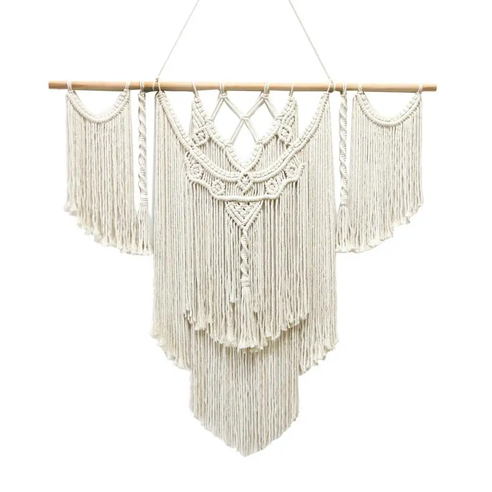

Large Macrame Tapestry Wall Hanging Handwoven Bohemian Cotton Rope Boho Tapestry Home DecorWall Art Macrame Curtain Decor