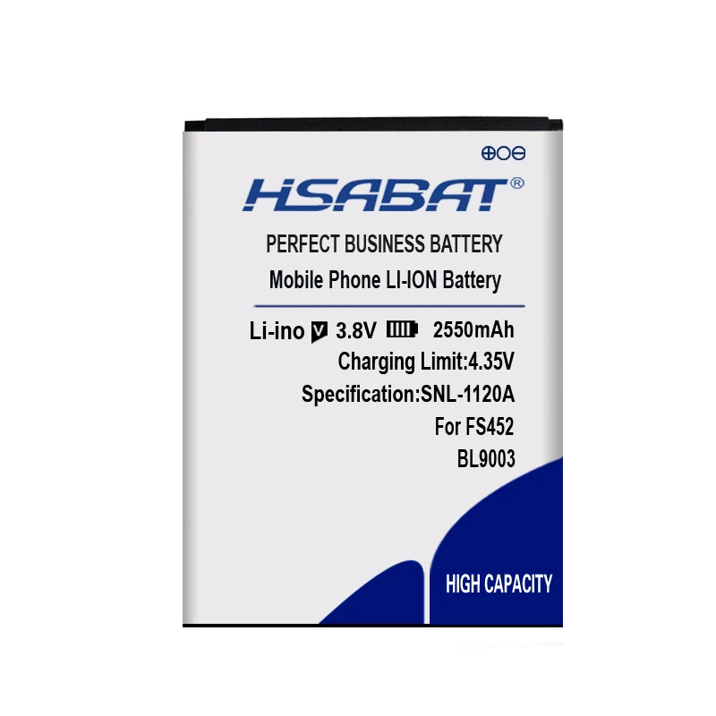 Высококачественный аккумулятор HSABAT BL9003 2550 мАч для оригинального Fly FS452 Nimbus 2
