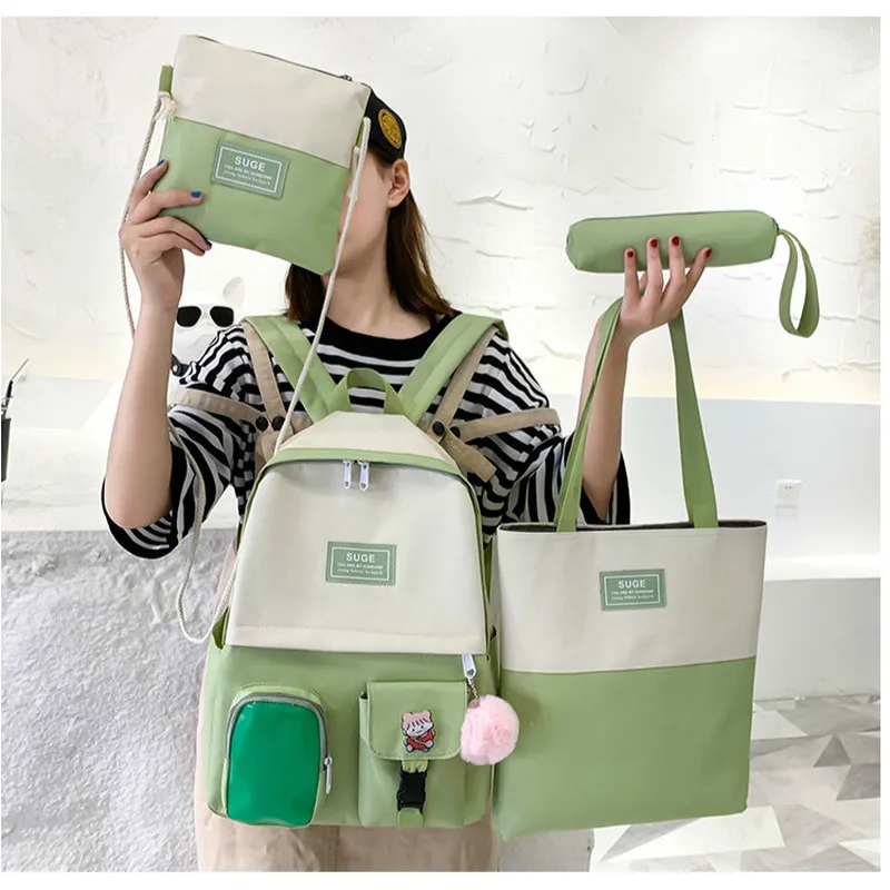 Холщовый корейский женский школьный портфель в стиле Харадзюку модный