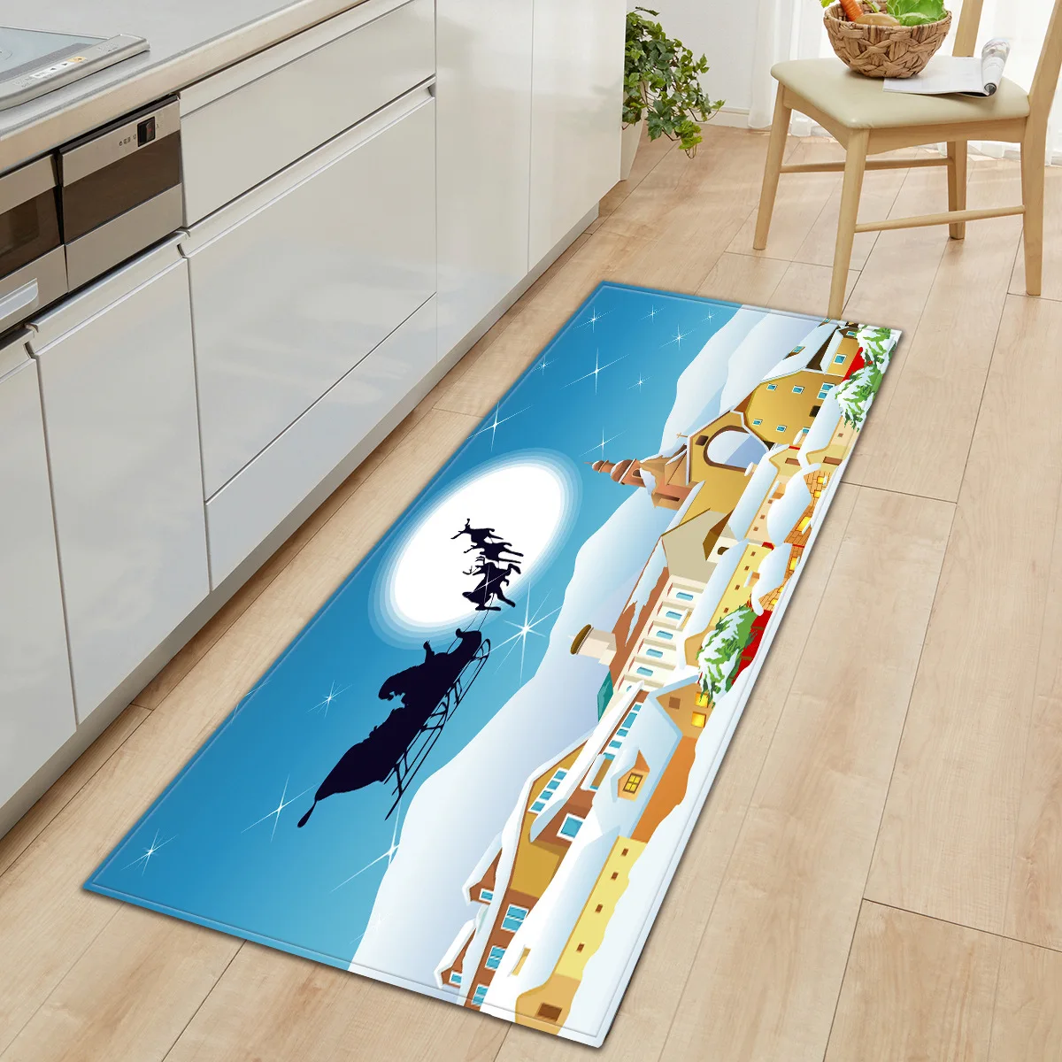 Zeegle Christmas Entrance Doormat Modern Long Floor Carpet for Hallway Anti-slip Door Mat Water Absorption Foot Rug Bedroom | Дом и сад