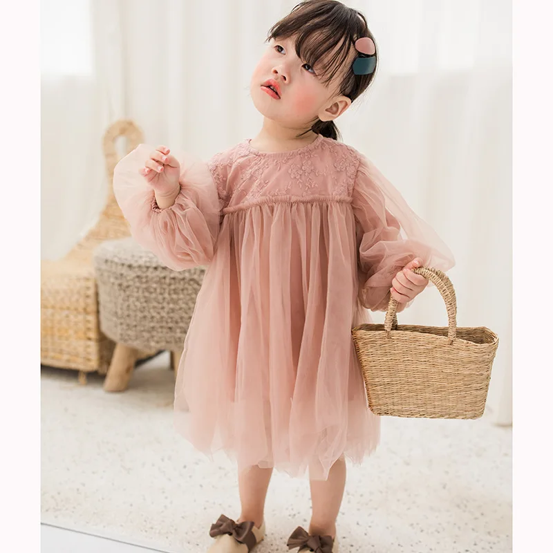 Платье для маленьких девочек одежда с длинными рукавами новорожденных Одежда