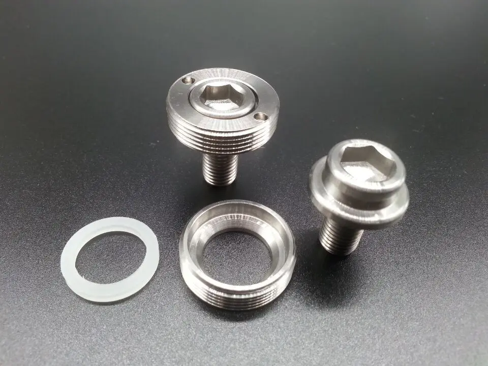 M8x15mm Титан Ti Винт велосипедный цепная рукоятка колеса болт экстрактор 1 пара/2 шт - Цвет: Ti color