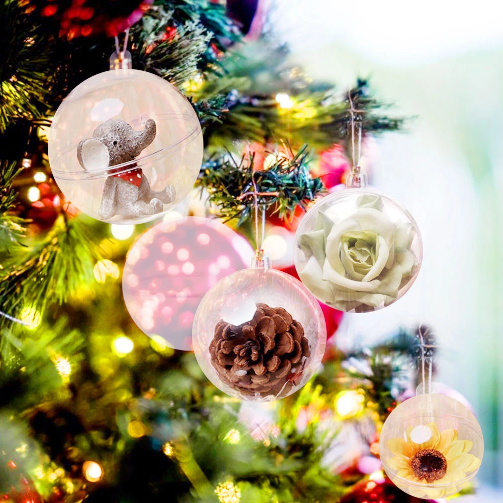 20 шт Рождественская елка украшение подарок коробки для конфет DIY шар прозрачный