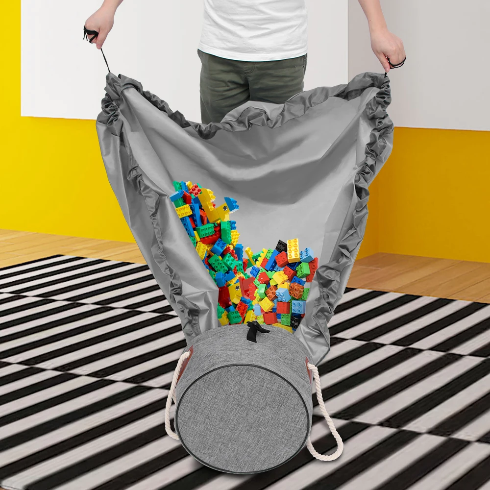 

Children's Toy Storage Basket Organizer Box Playing Blanket And Basket Lid Bag Baby Storage Bag Oxford Fabric With Detachable