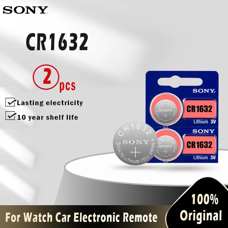 Литиевая батарея Sony CR1632 2 шт. 100% оригинал для часов пульт дистанционного