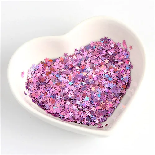 laser pink purple Экологичный ПЭТ 3 мм ультратонкая звезда блестка для ногтей Смешанная голографическая Лазерная Серебряная блестящая пайетки для рукоделия украшения ногтей 8 г - Цвет: laser pink purple