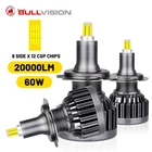 Turbo H1 Led 360 автомобильная лампа 20000Lm H7 H11 головной светильник 12V H8 H9 туман светильник Hb3 9005 Hb4 9006 мотоцикл льда высокий низкий пучок Bullvision