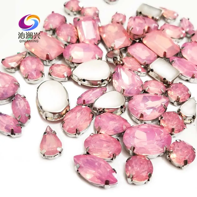 Продажа с завода! 50 шт. разноцветные розовые опаловые Стразы высокого качества