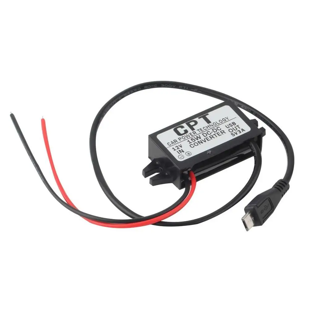 

New Car Power Technology Charger DC Converter Module Single Port 12V To 5V 3A 15W with Micro USB Cable CPT-UL-6