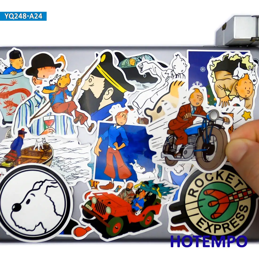 24 шт. забавные приключения Мультяшные стикеры в стиле Тинтин игрушки для детей